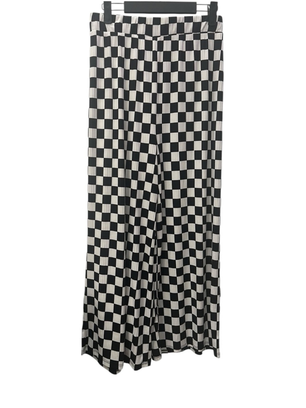 Lala Lex Ribbed Playsuit in Black + White Checkerboard - Picture 5 of 8